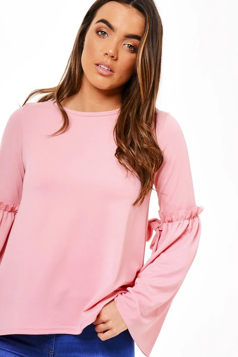 Pink Tie Arm Top - Darby