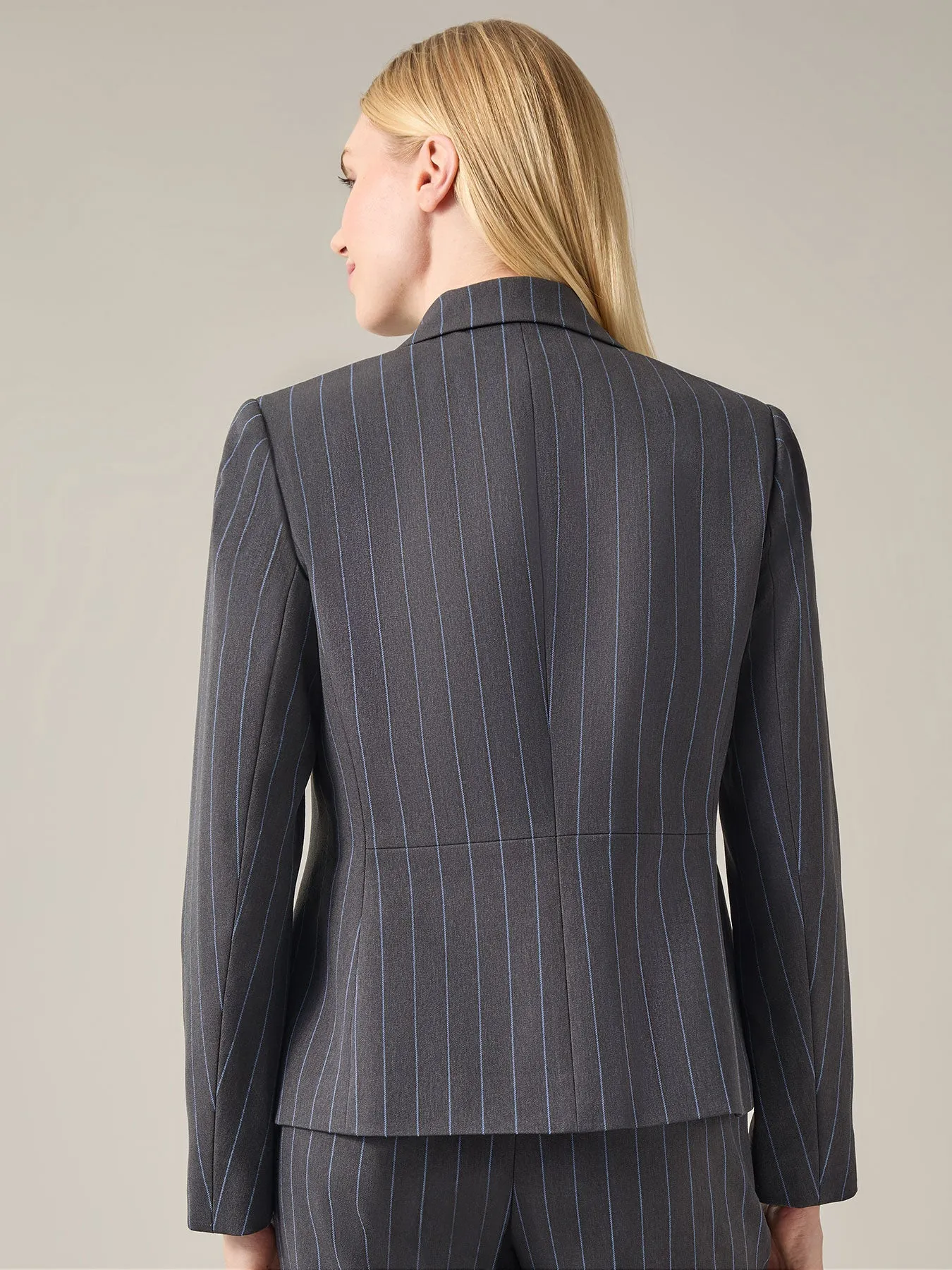 Pinstripe Notch Collar Jacket