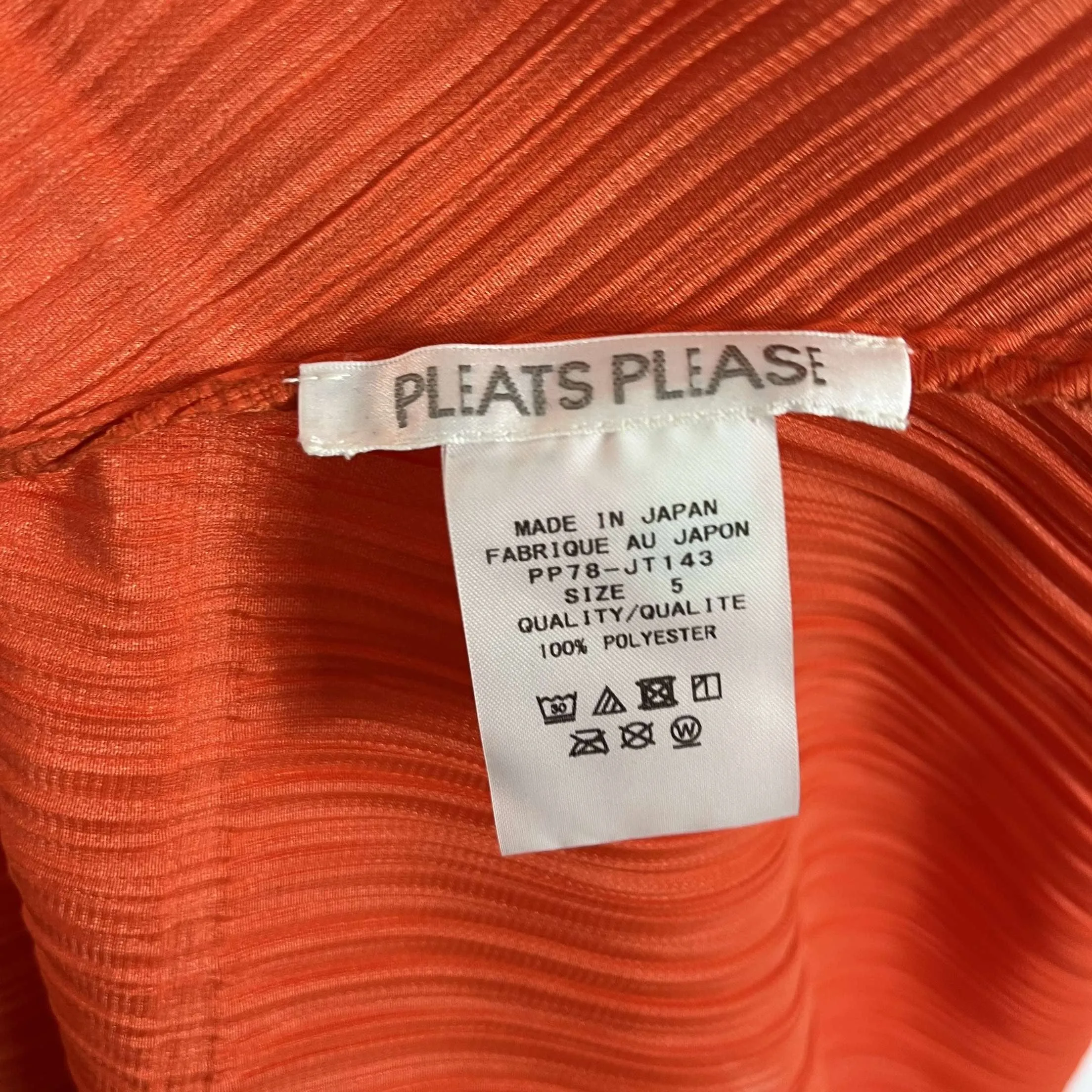 Pleats Please Issey Miyake Orange Flared Midi Dress Sz5 XS/S/M/L/XL