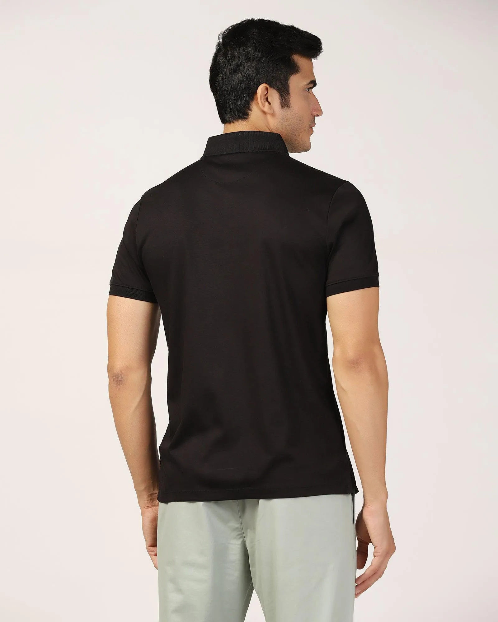 Polo Black Solid T-Shirt - Toll