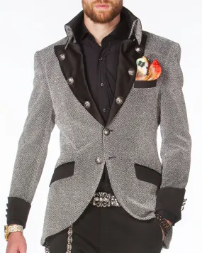 Prom Blazer - Prom Jacket- Lord D. Silver - Semi Long Blazer