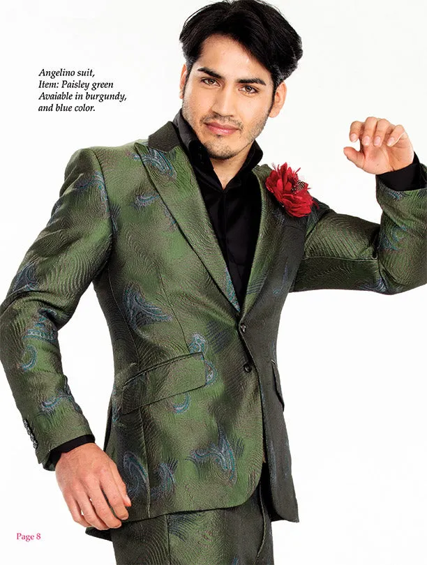 prom suit green, paisley suit