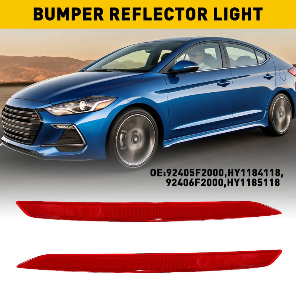 Rear Bumper Reflector for 2017-2018 Hyundai Elantra Driver and Passenger Side