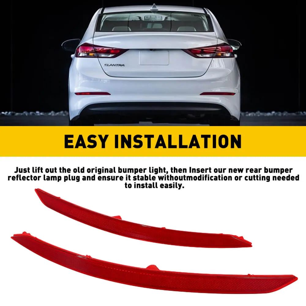 Rear Bumper Reflector for 2017-2018 Hyundai Elantra Driver and Passenger Side