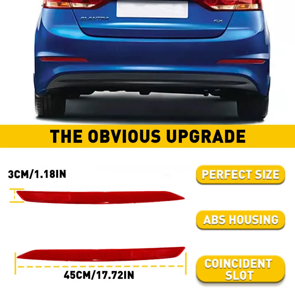 Rear Bumper Reflector for 2017-2018 Hyundai Elantra Driver and Passenger Side