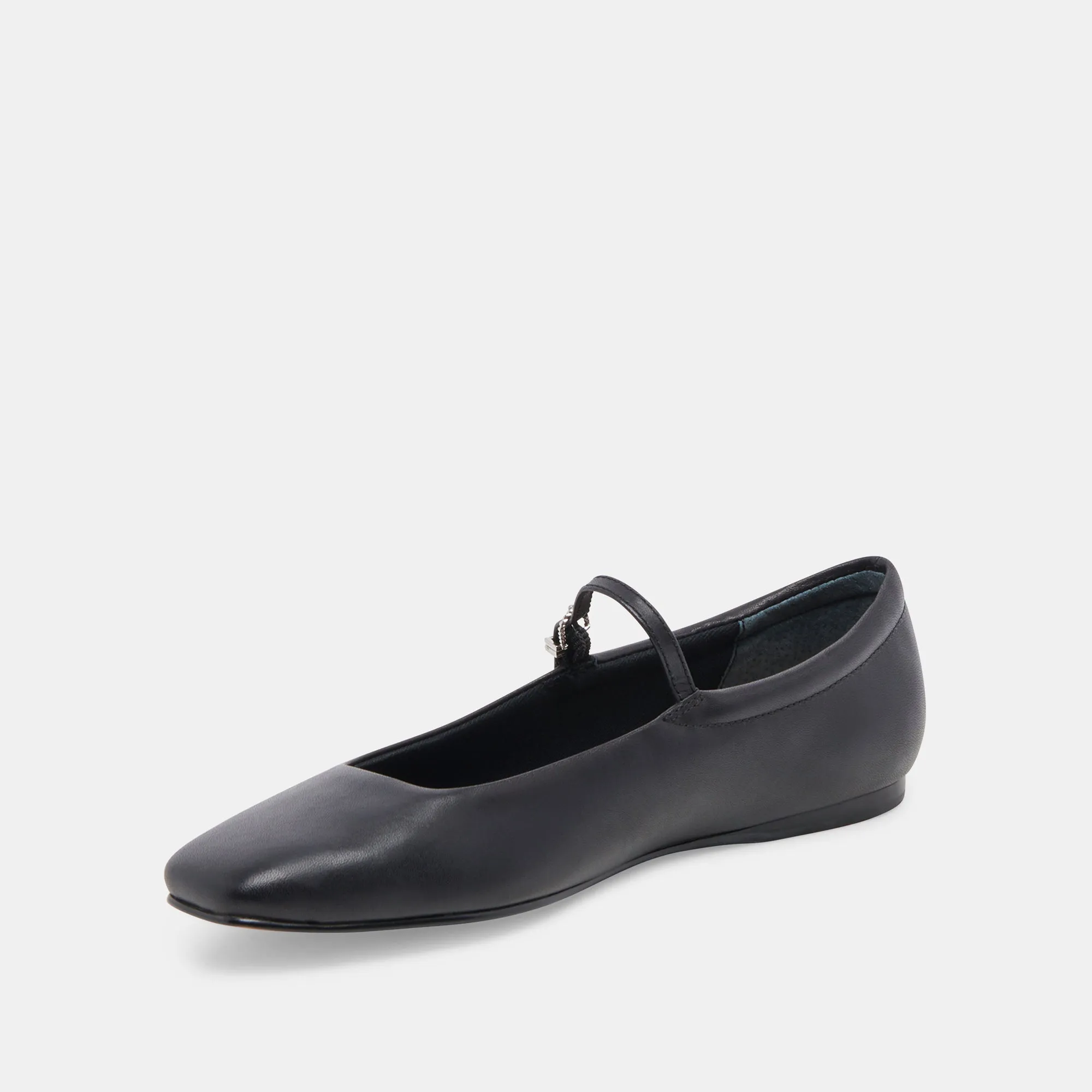 REYES BALLET FLATS BLACK LEATHER