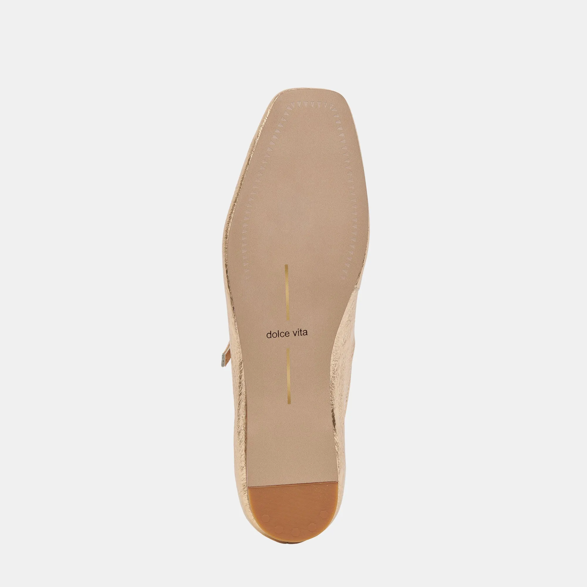 REYES BALLET FLATS GOLD DISTRESSED LEATHER