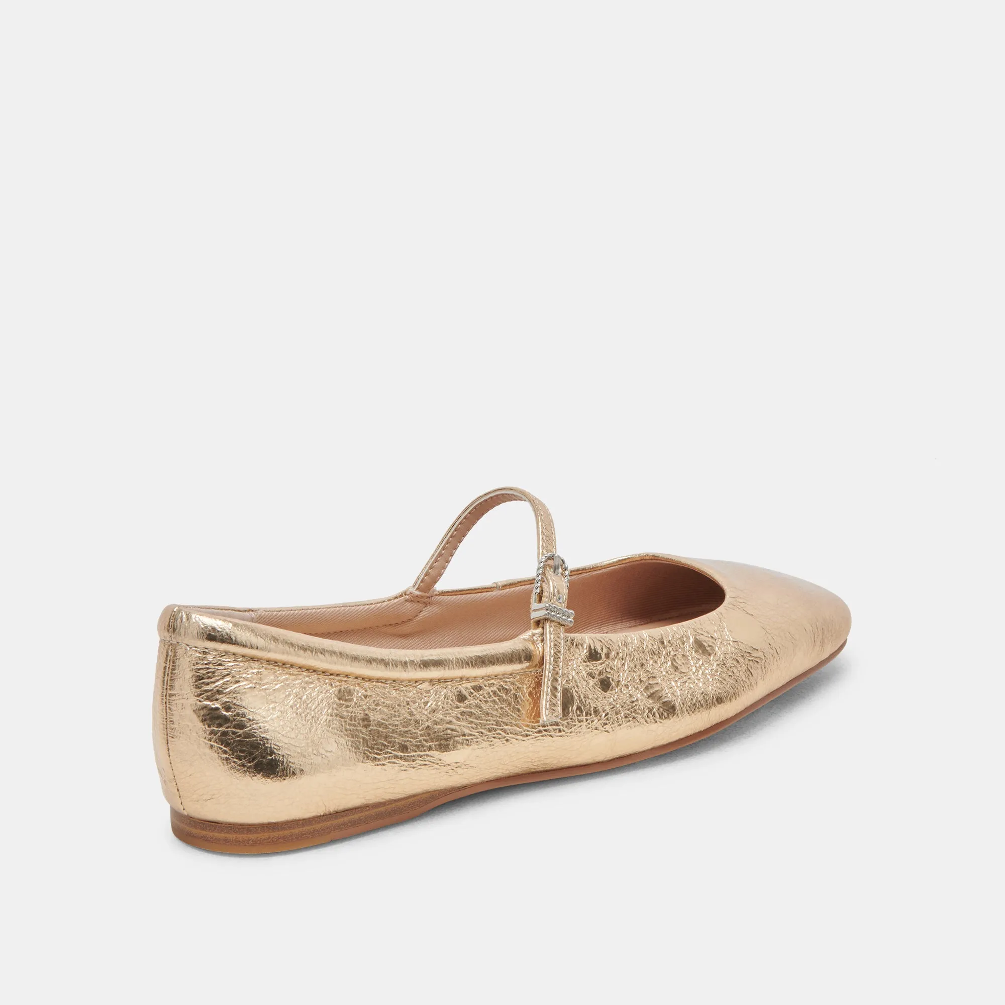 REYES BALLET FLATS GOLD DISTRESSED LEATHER