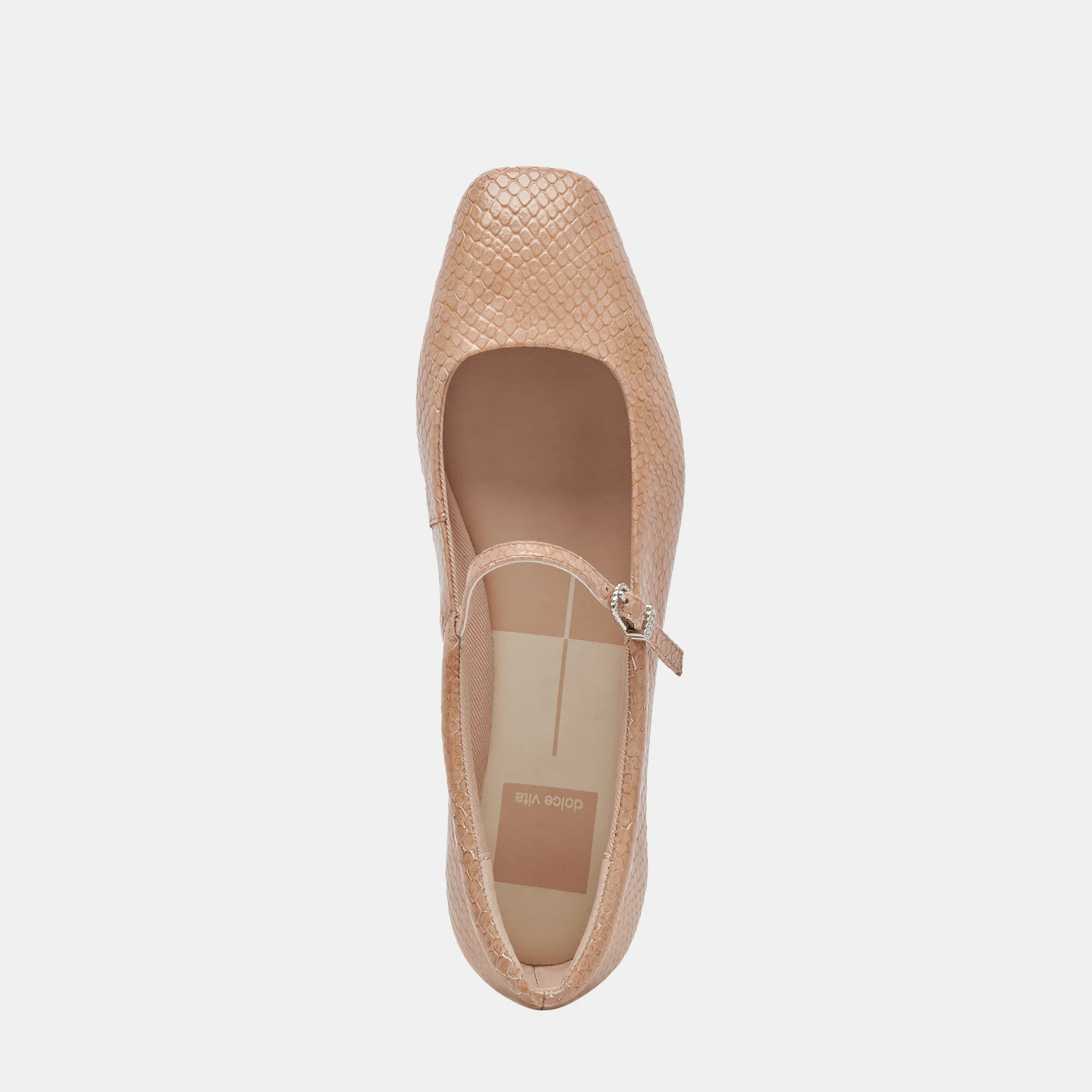 REYES BALLET FLATS TOFFEE SNAKE EMBOSSED