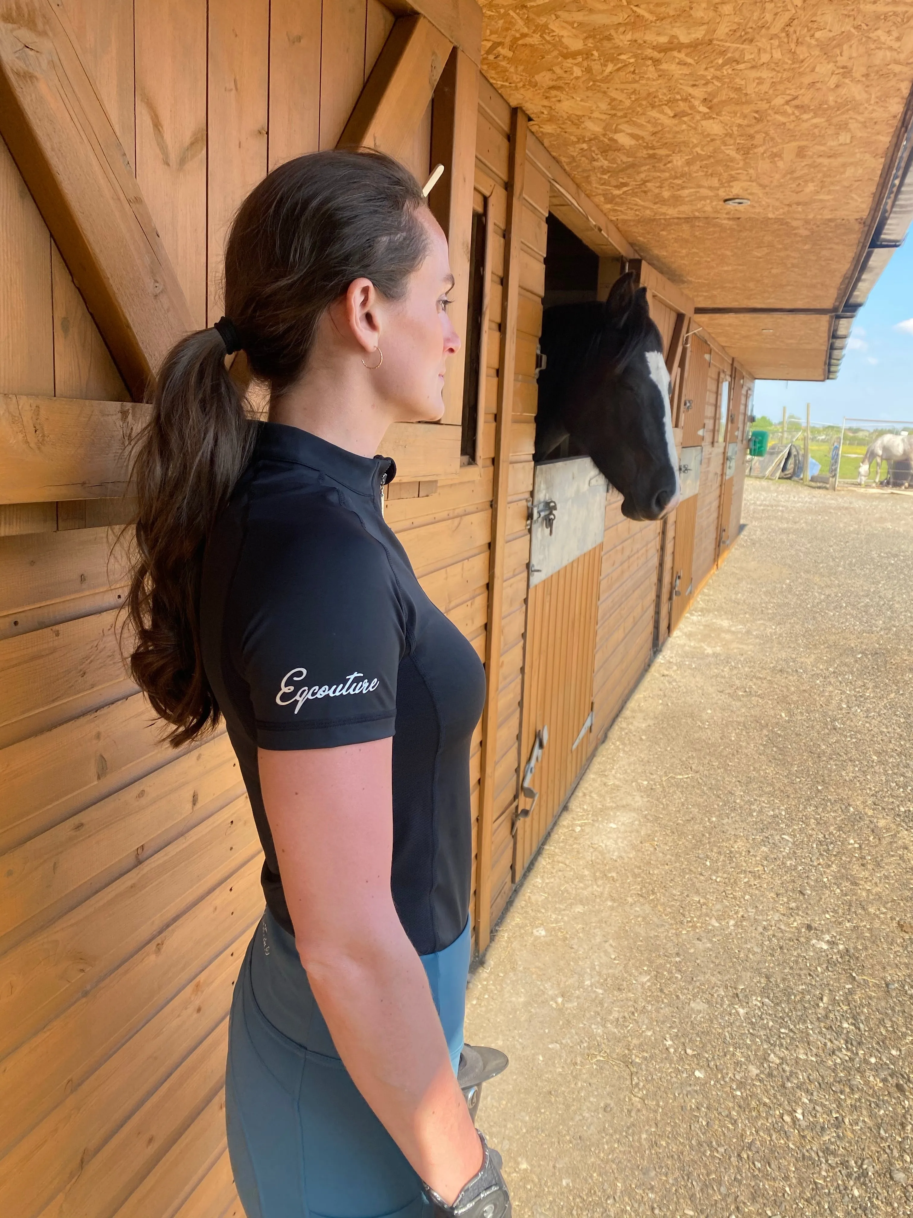 Short Sleeve Equestrian Technical Base Layer - ALL BLACK