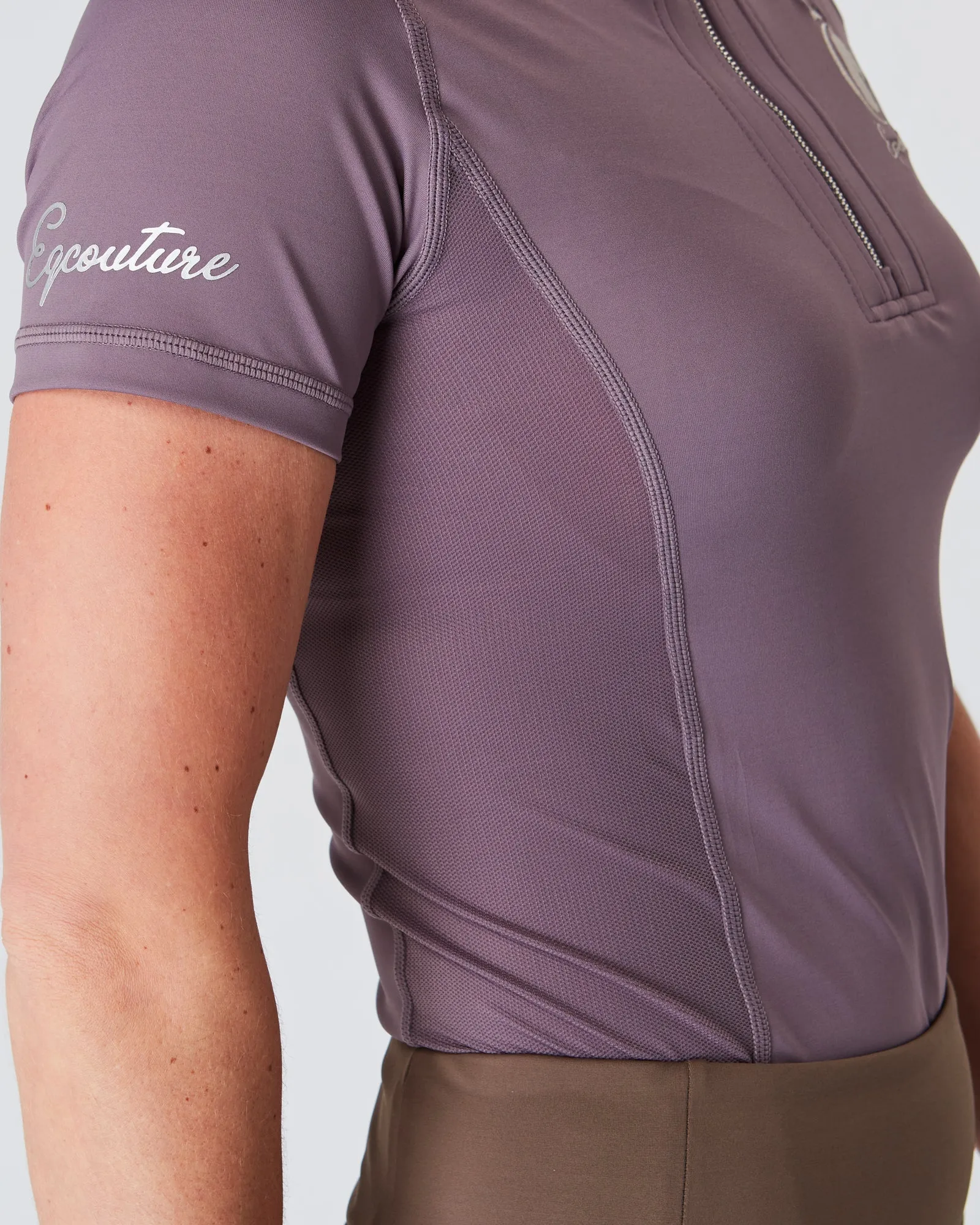 Short Sleeve Equestrian Technical Base Layer - DUSTY MAUVE