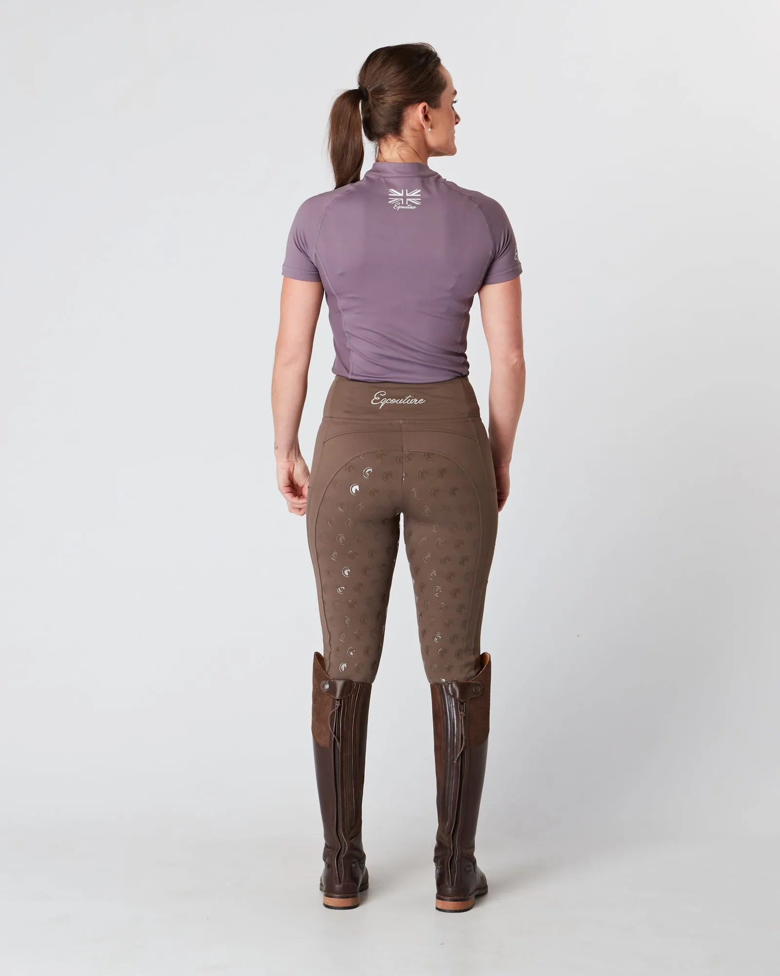 Short Sleeve Equestrian Technical Base Layer - DUSTY MAUVE