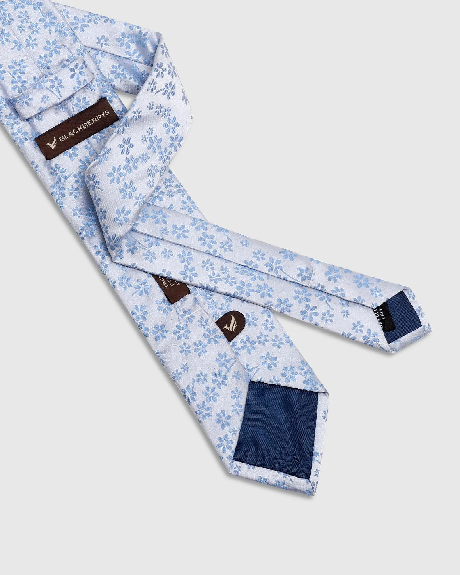 Silk Blue Printed Tie - Tara