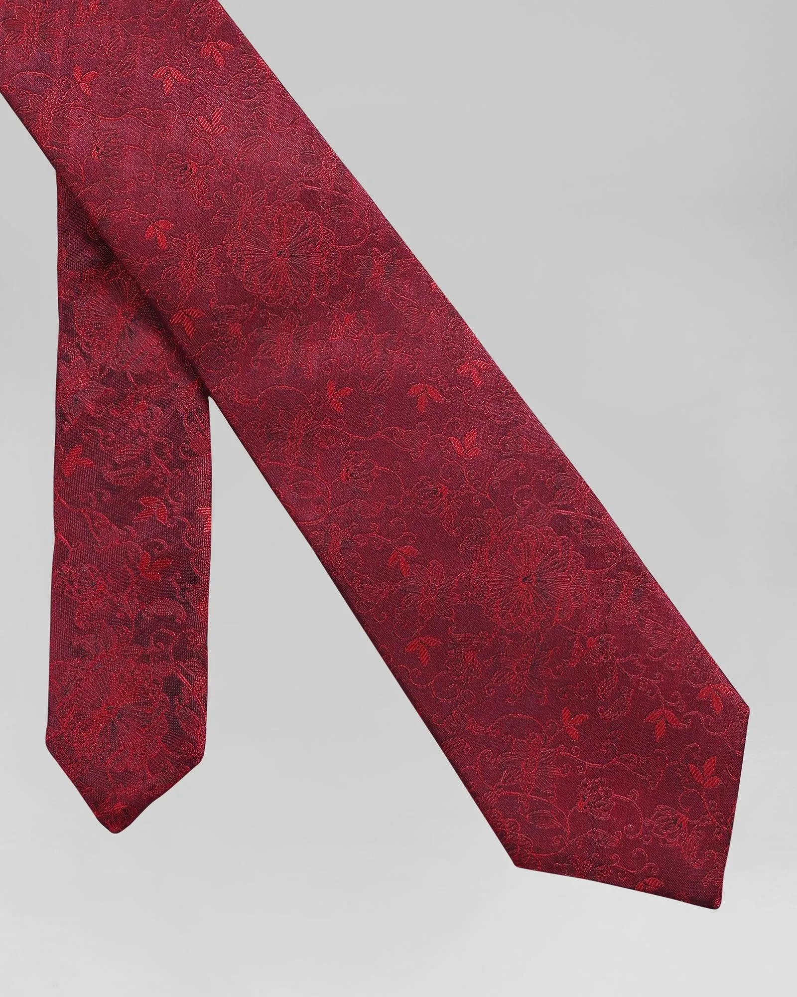 Silk Red Printed Tie - Quintesa