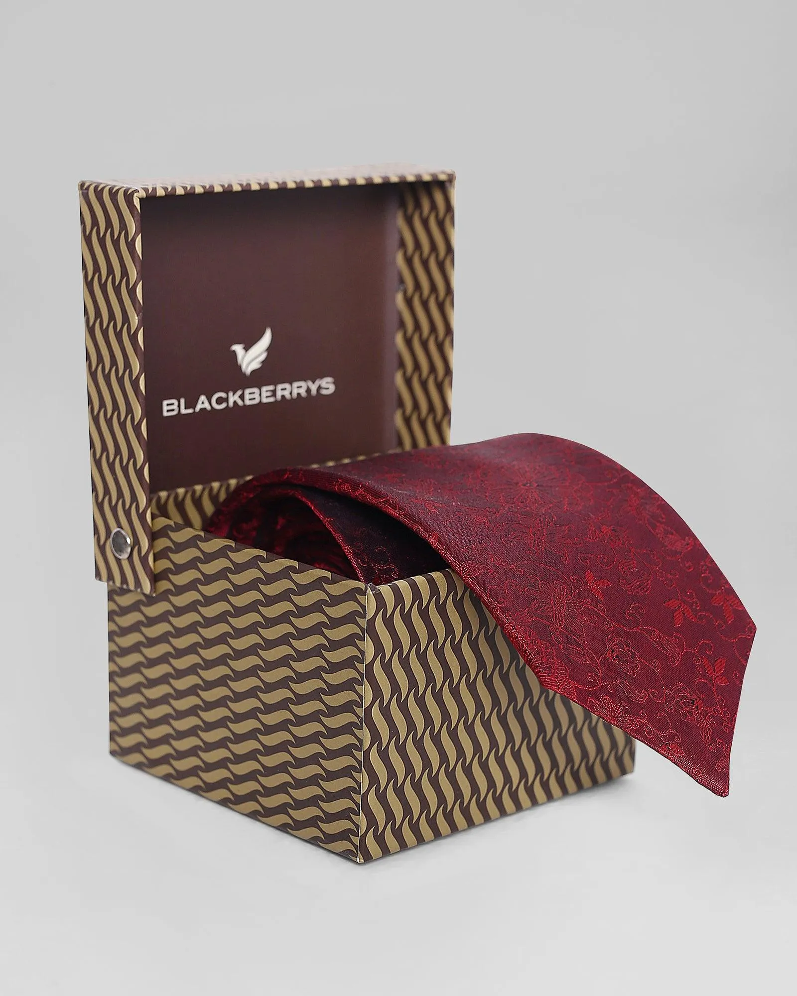 Silk Red Printed Tie - Quintesa