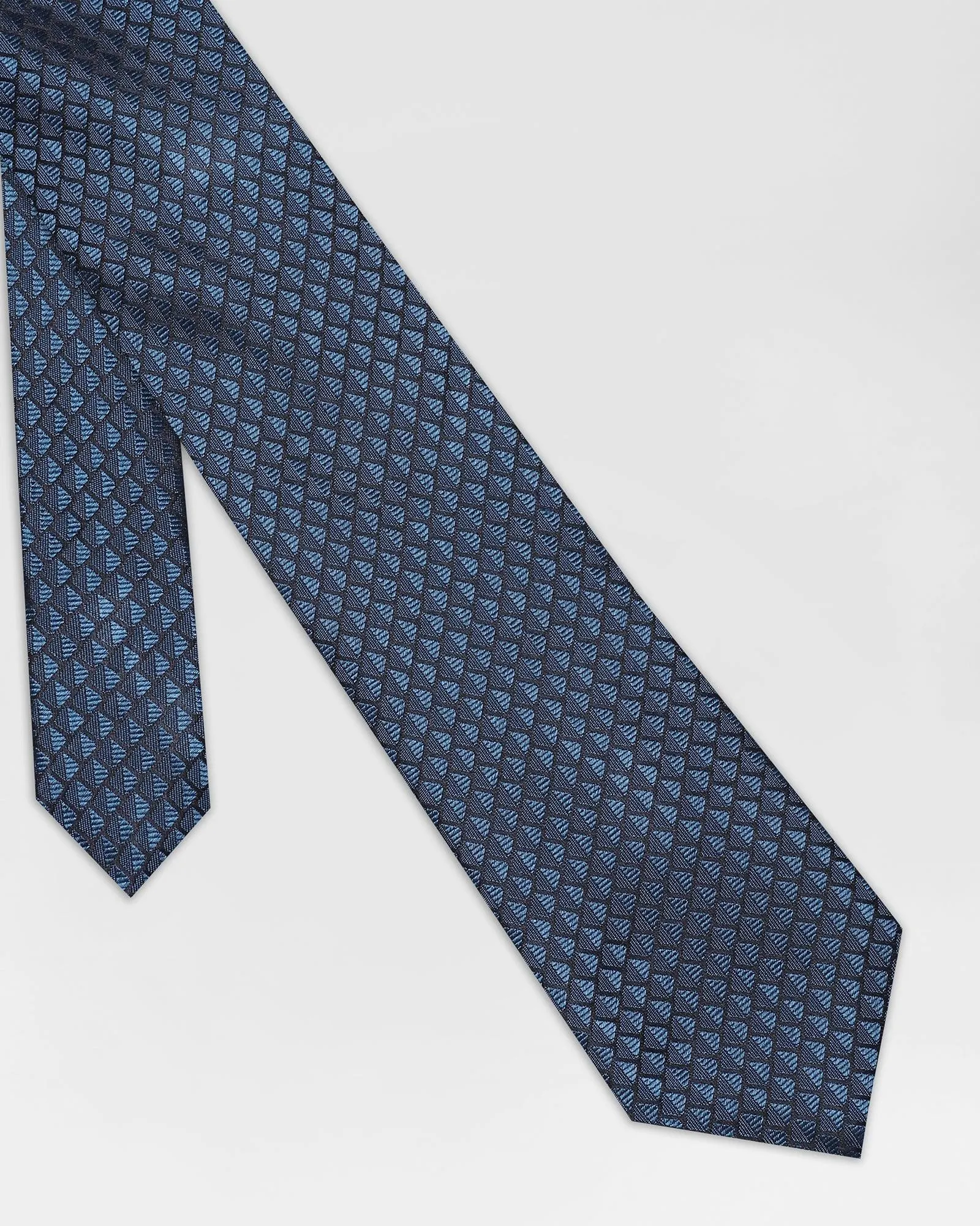 Silk Teal Printed Tie - Rose