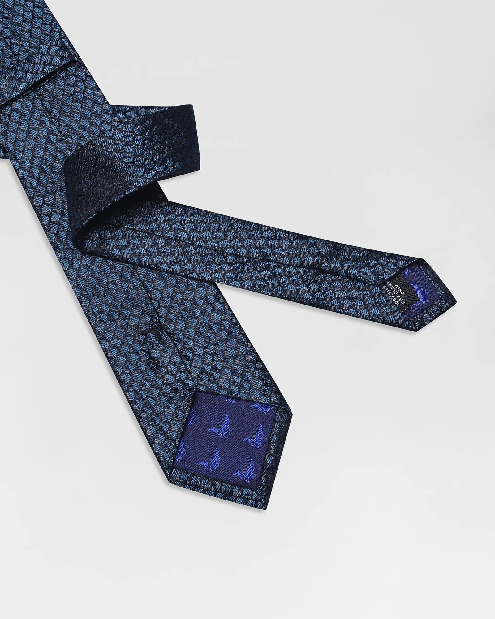 Silk Teal Printed Tie - Rose