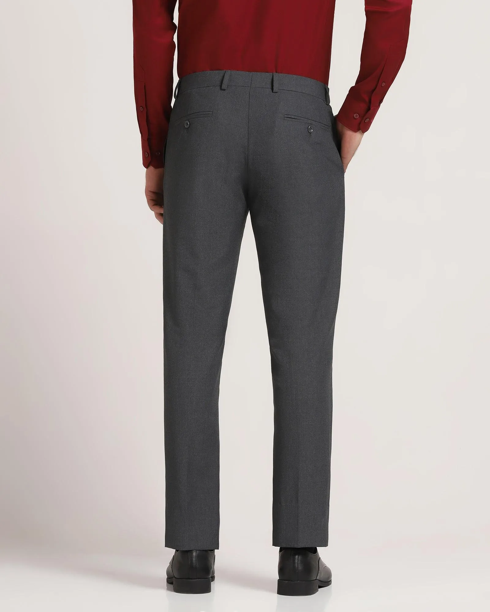 Slim Comfort B-95 Formal Grey Solid Trouser - Angel