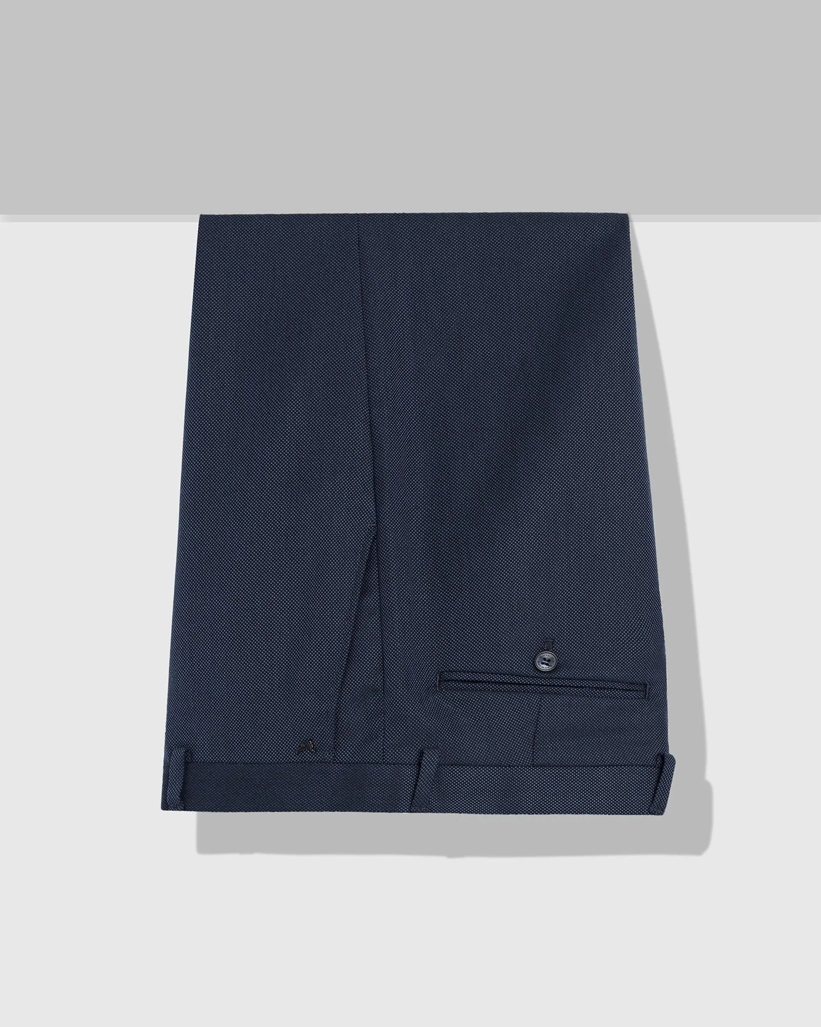 Slim Comfort B-95 Formal Navy Textured Trouser - Welta