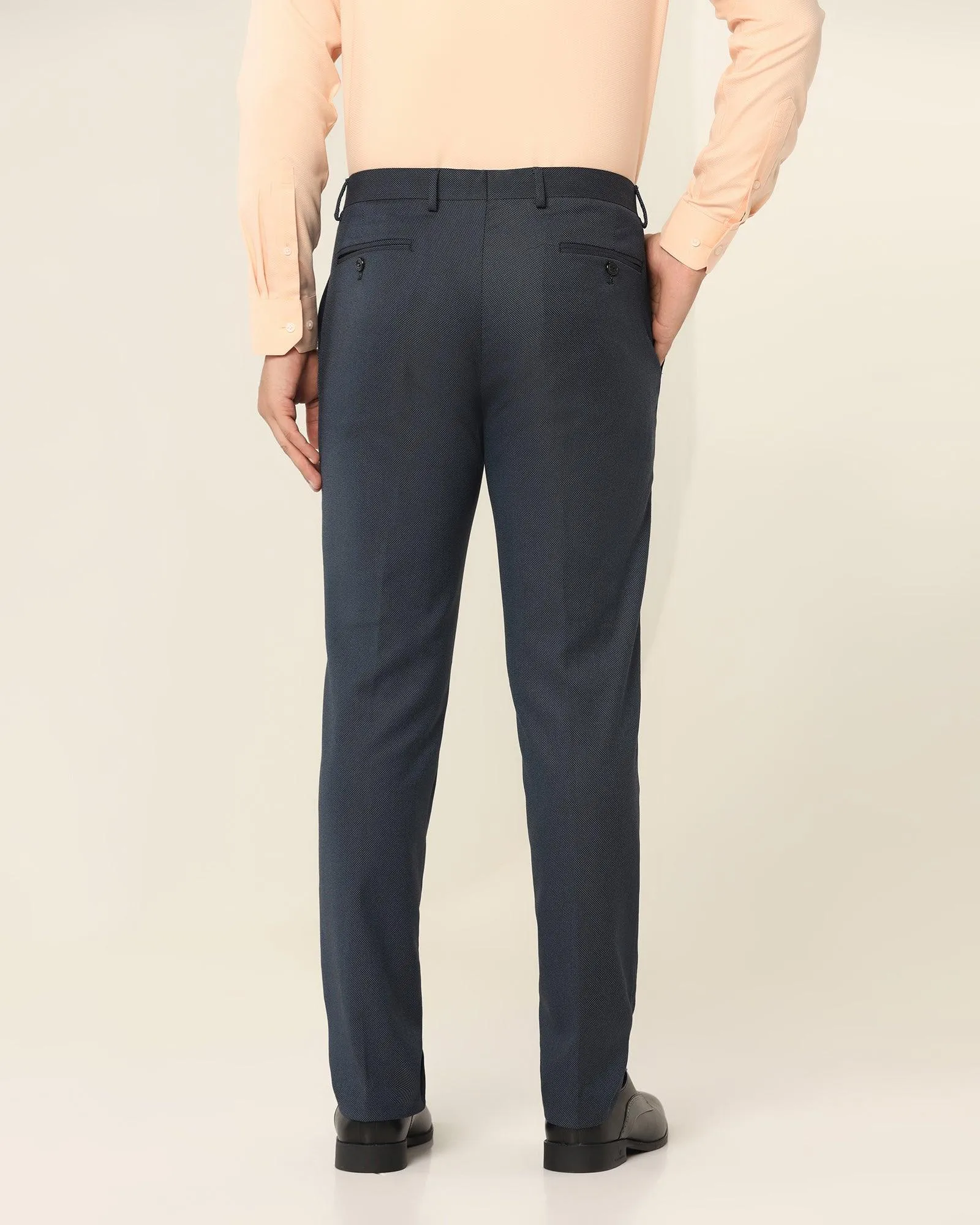 Slim Comfort B-95 Formal Royal Blue Textured Trouser - Wall