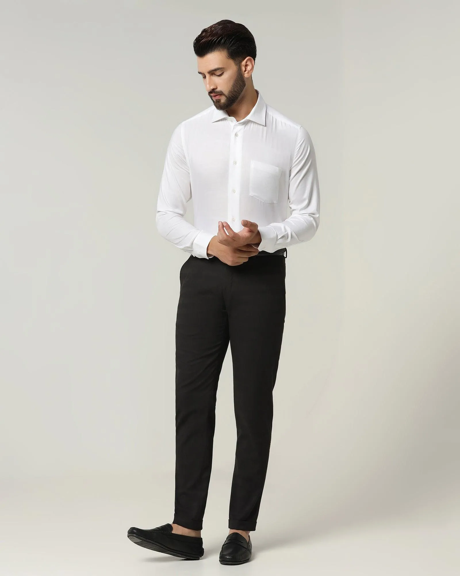 Slim Fit B-91 Formal Black Striped Trouser - Ben