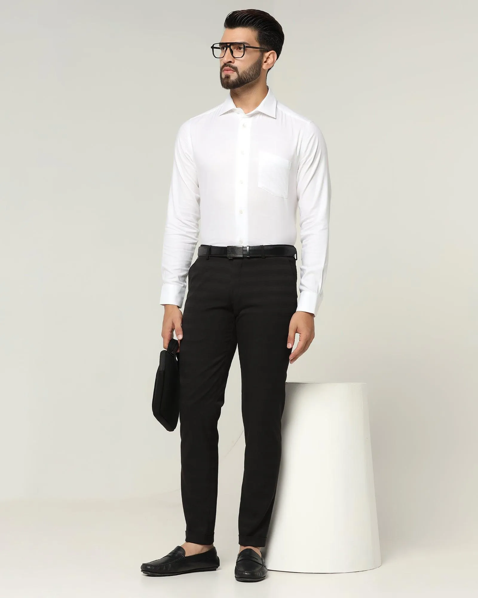 Slim Fit B-91 Formal Black Striped Trouser - Ben