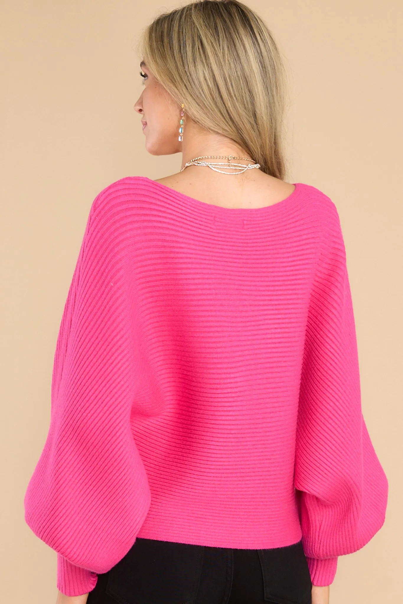 Straight To Business Hot Pink Sweater