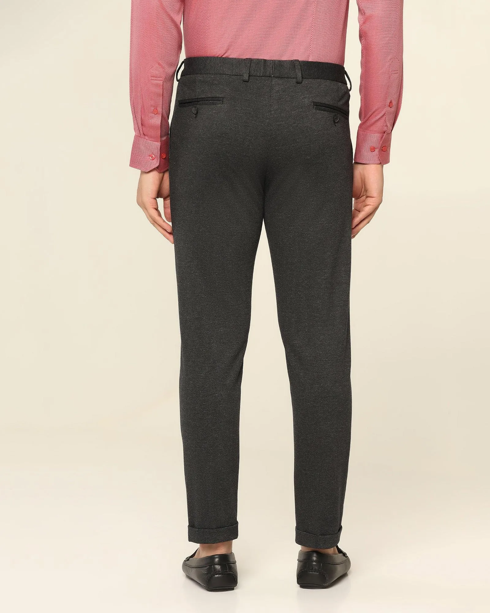 Super Slim Phoenix Formal Charcoal Textured Trouser - Logan