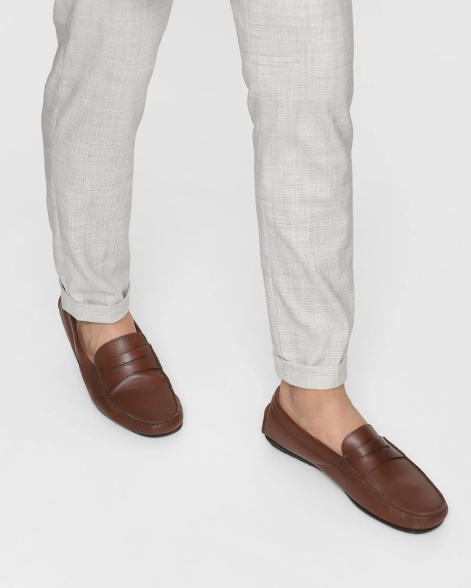 Super Slim Phoenix Formal Light Grey Check Trouser - Doja