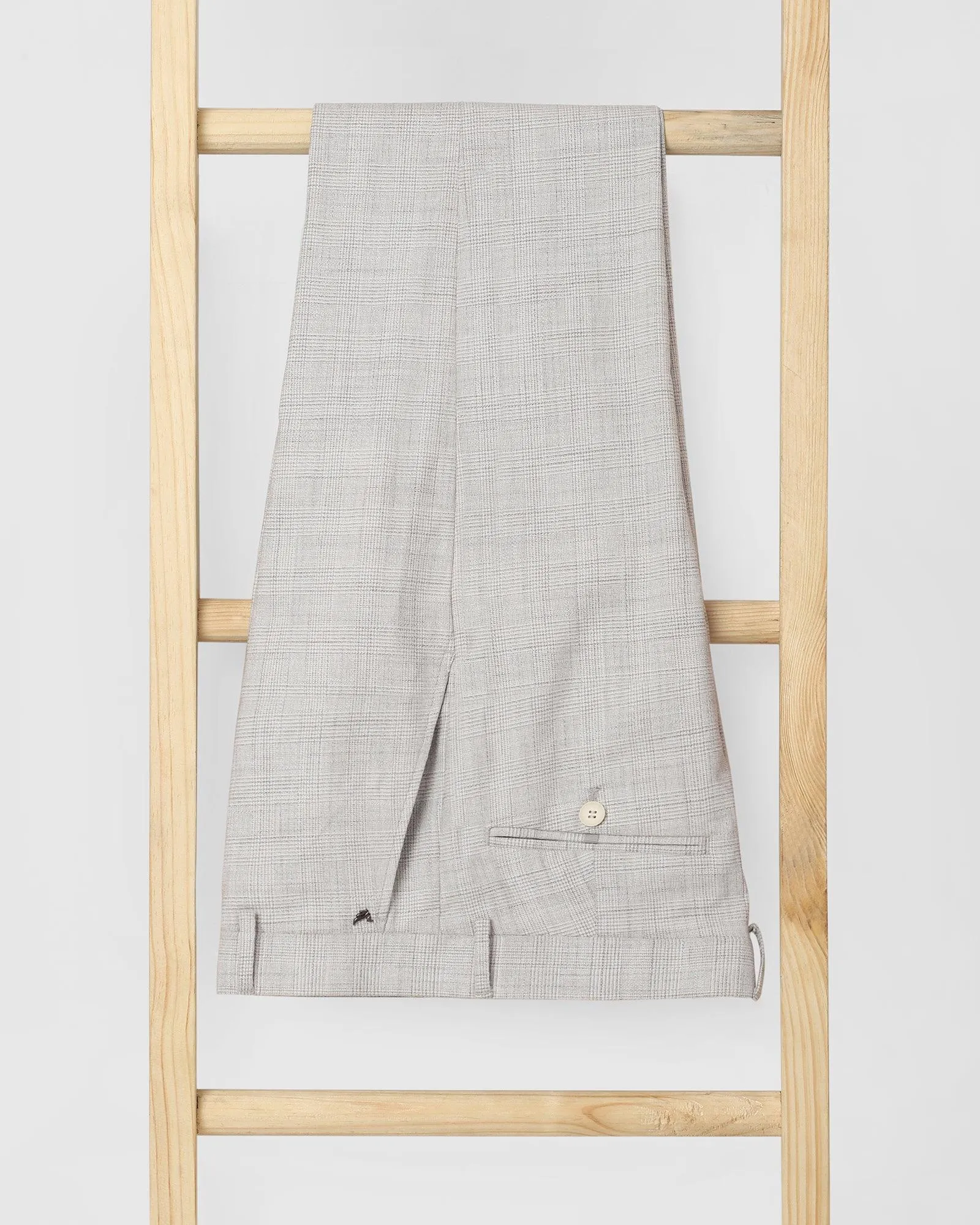 Super Slim Phoenix Formal Light Grey Check Trouser - Doja