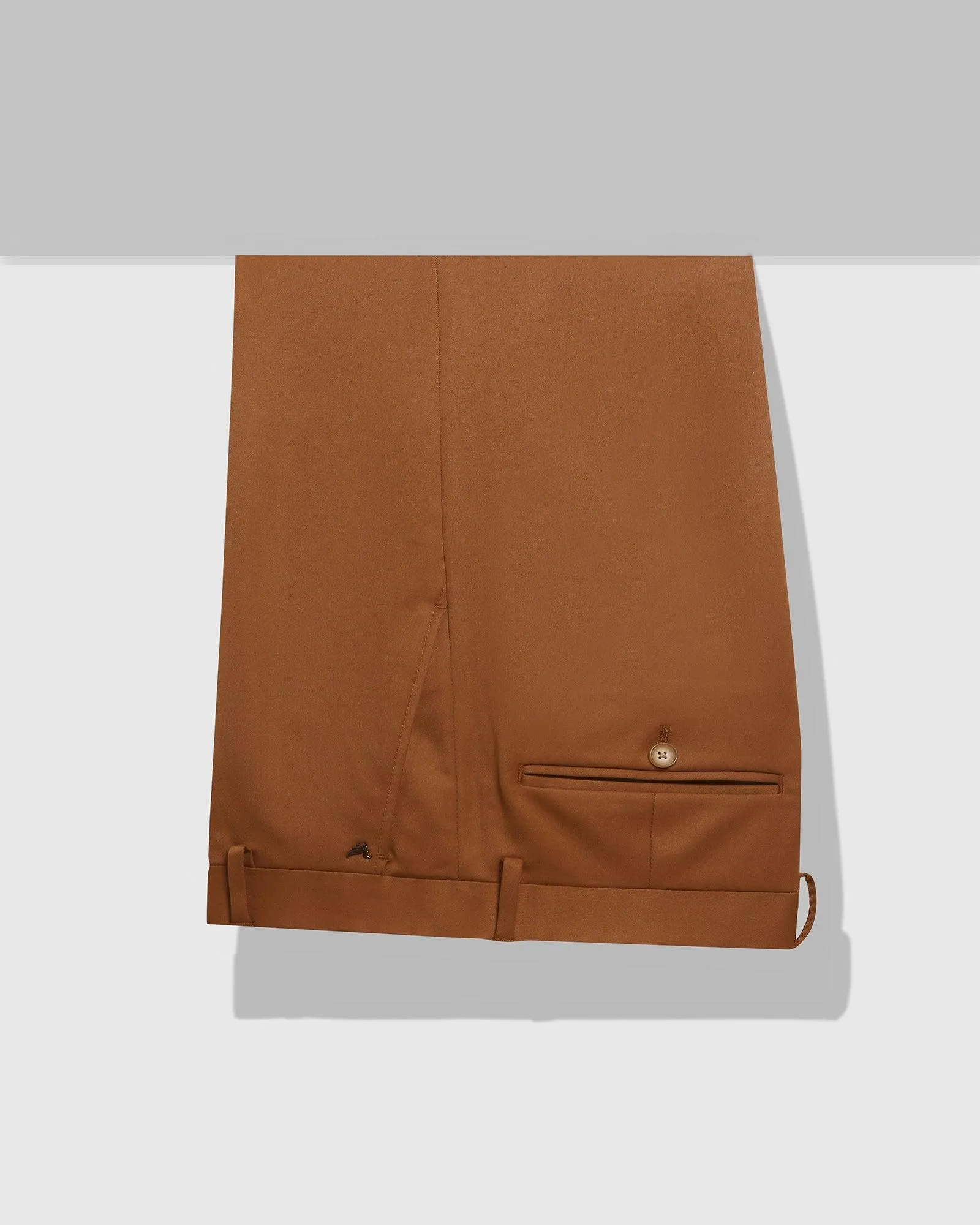 Super Slim Phoenix Formal Tobacco Brown Solid Trouser - Silas