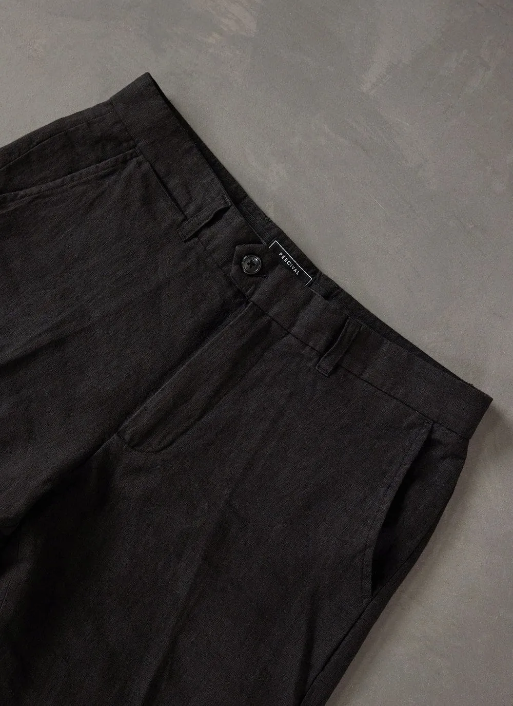 Tailored Linen Trousers | Black