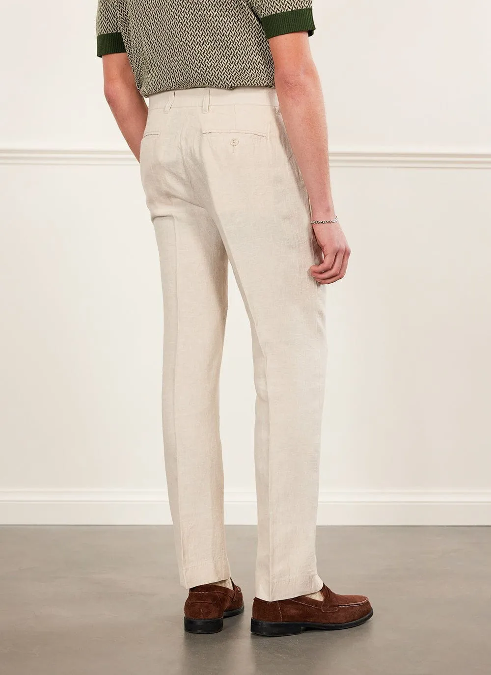 Tailored Linen Trousers | Stone