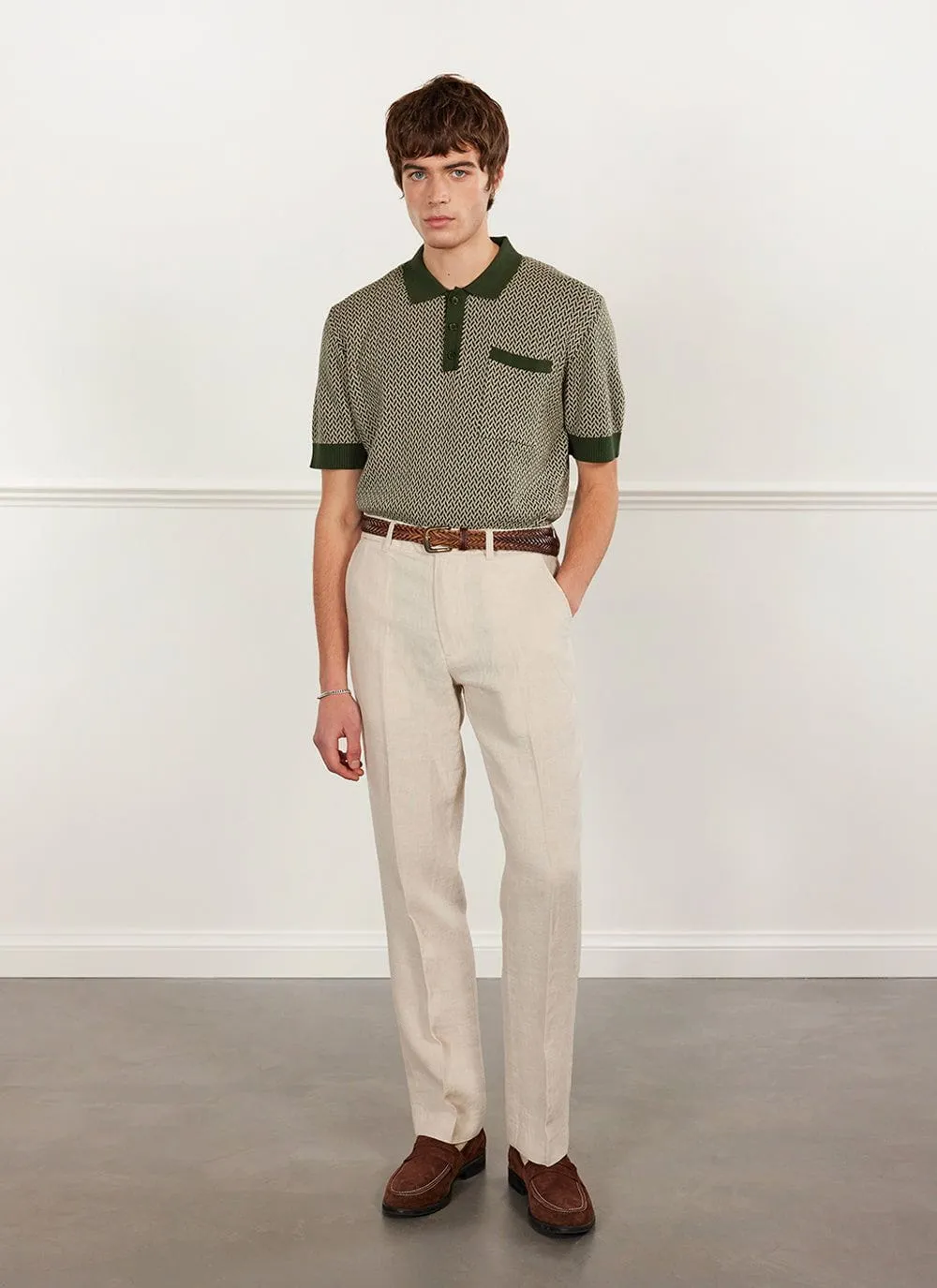 Tailored Linen Trousers | Stone