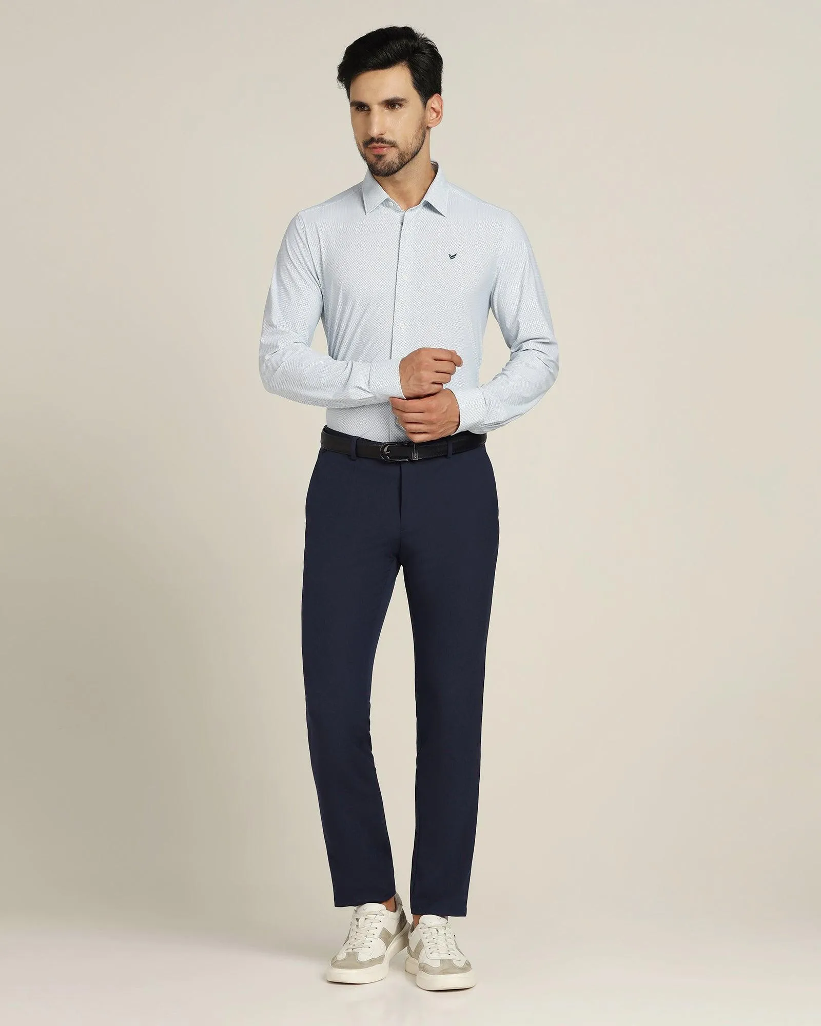 TechPro Slim Fit B-91 Formal Navy Solid Trouser - Kinley