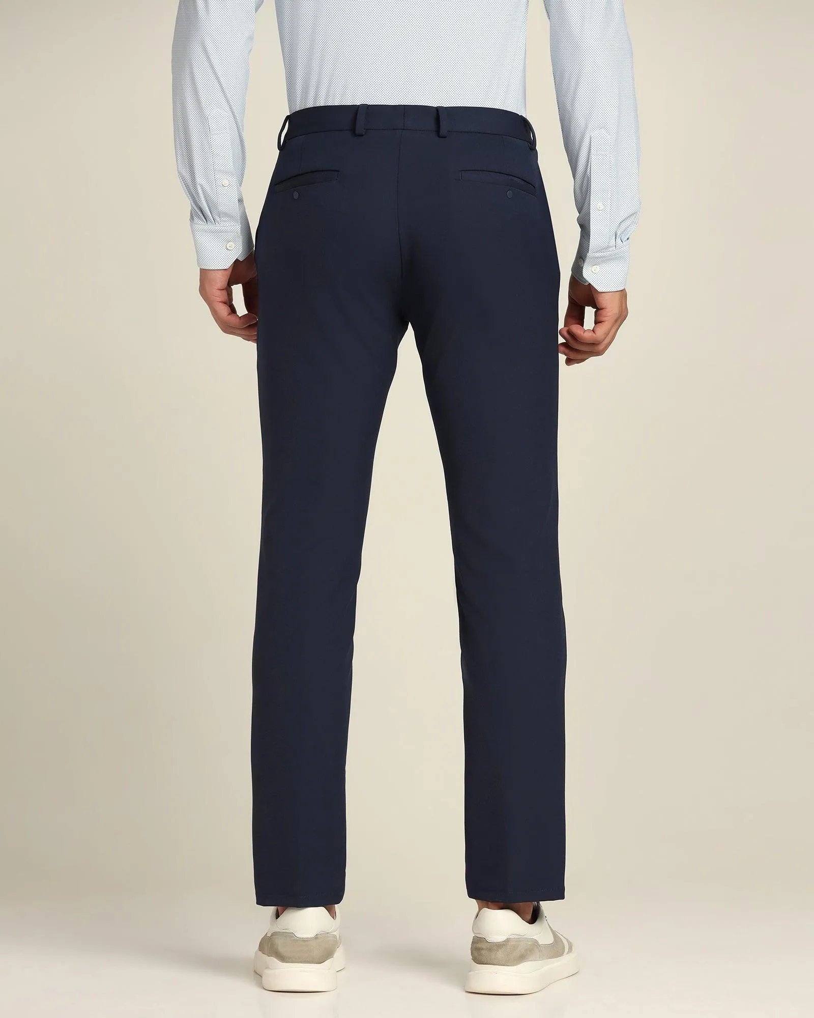 TechPro Slim Fit B-91 Formal Navy Solid Trouser - Kinley