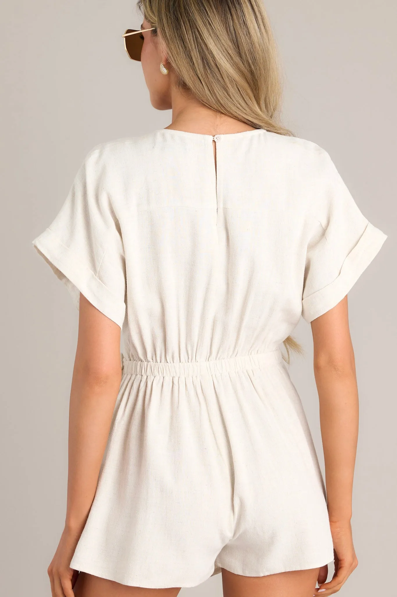 The Simple Life Faux Wrap Oatmeal Romper