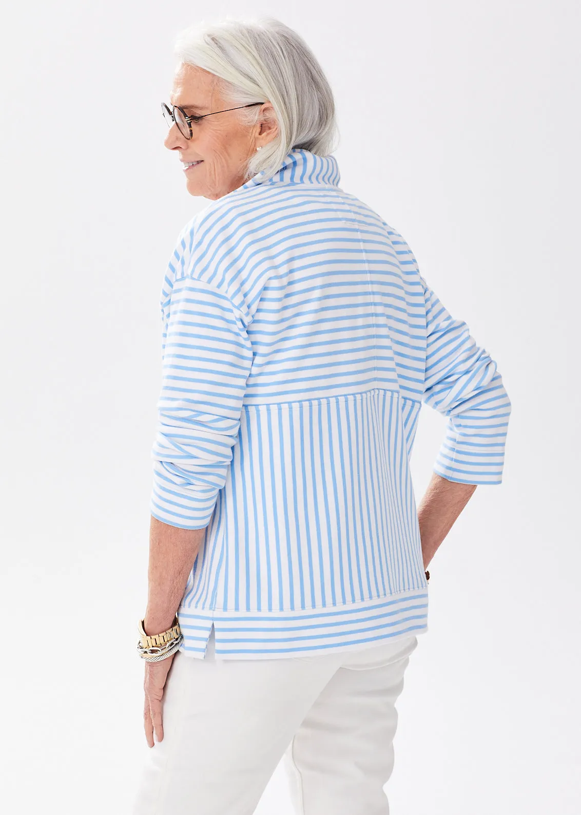 The Zip-Up Sweatshirt - Striped