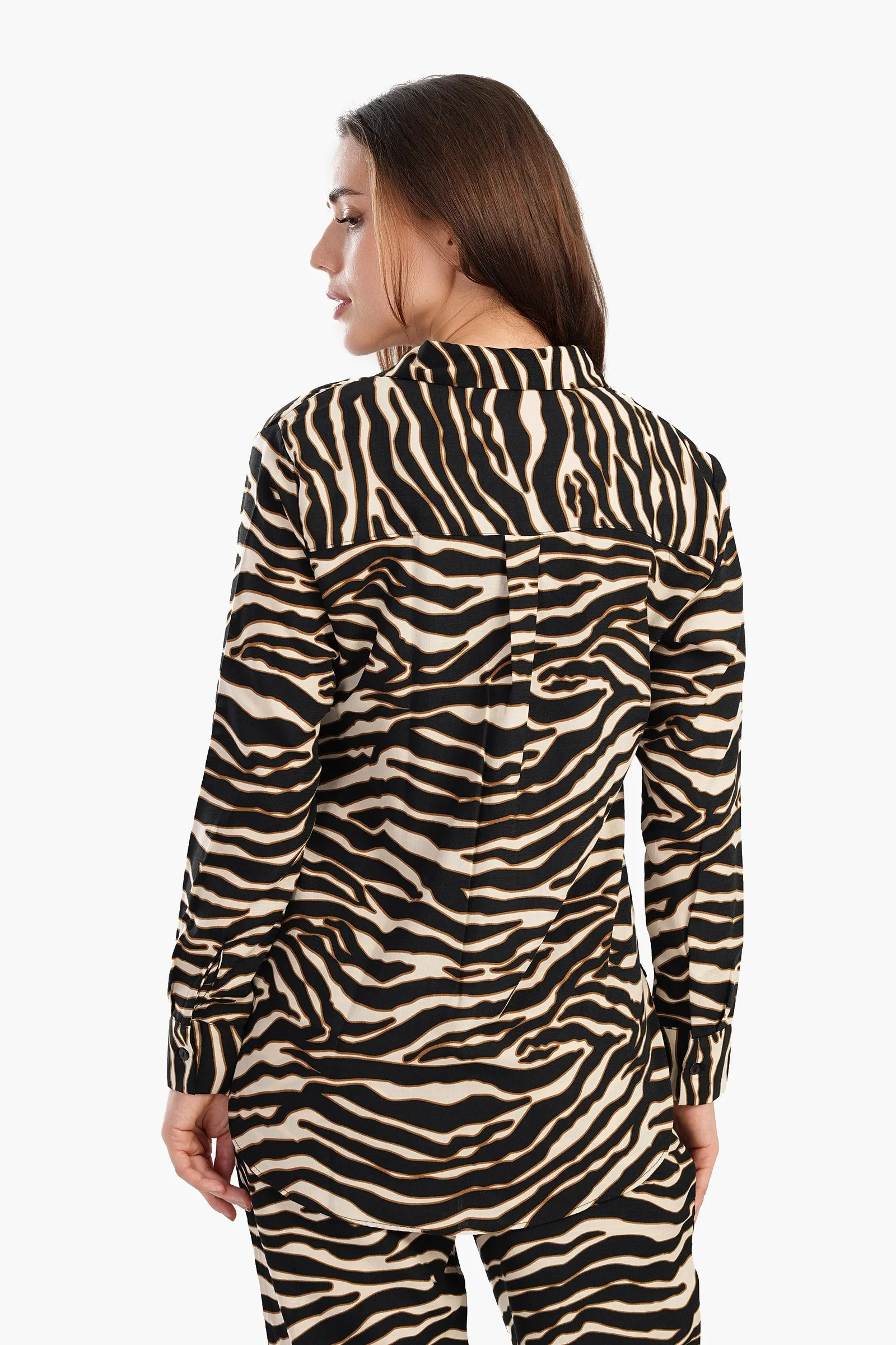 Voile Zebra Print Shirt