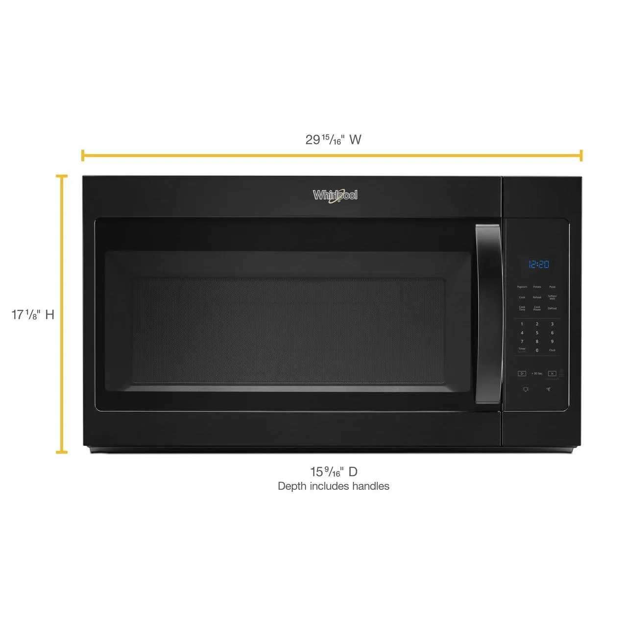 Whirlpool Four à micro-ondes à hotte intégrée de 30 po, 1.7 pi cu YWMH31017HB