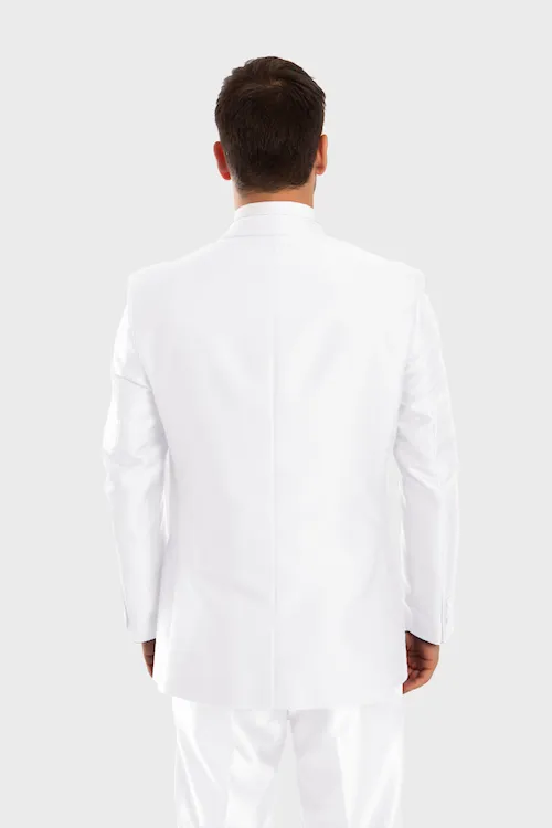 White Shiny Vested Suit