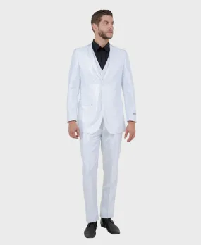 White Shiny Vested Suit