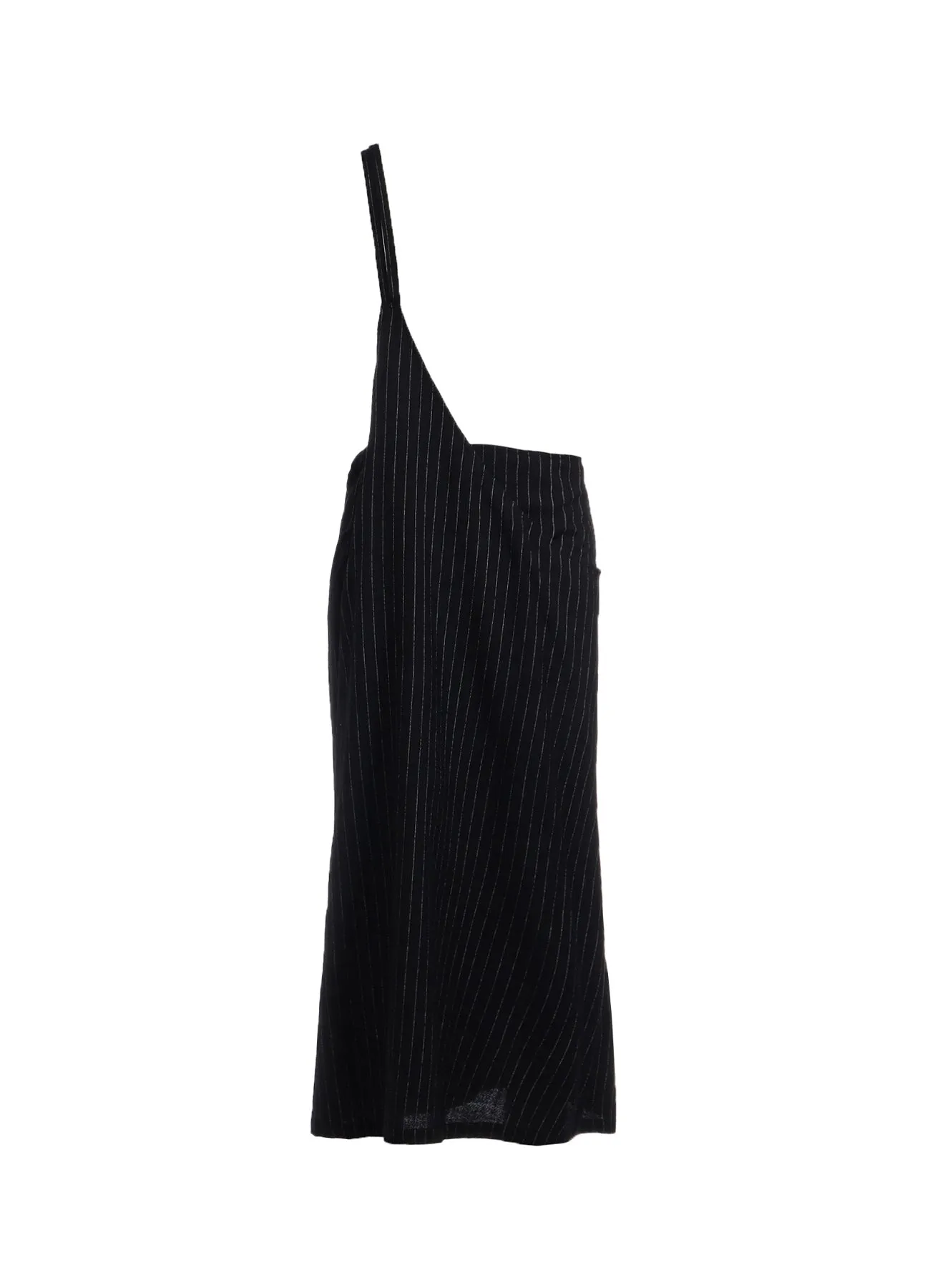 WOOL STRIPE ASYMMETRIC SINGLE STRAP DRESS